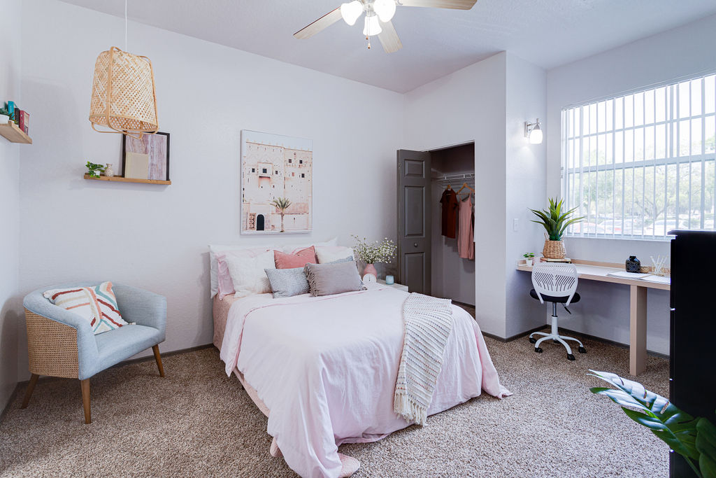 pink themed bedroom best usf off-campus housing